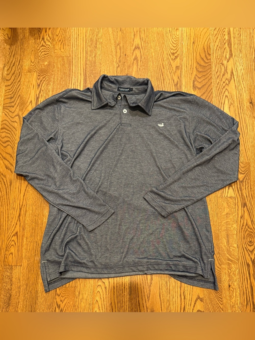 Southern Marsh Men’s Long Sleeve Polo - Heather Gray Blue
